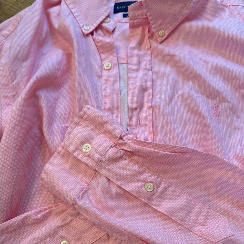Ralph Lauren Men's Size Large Slim Fit Pink Shirt